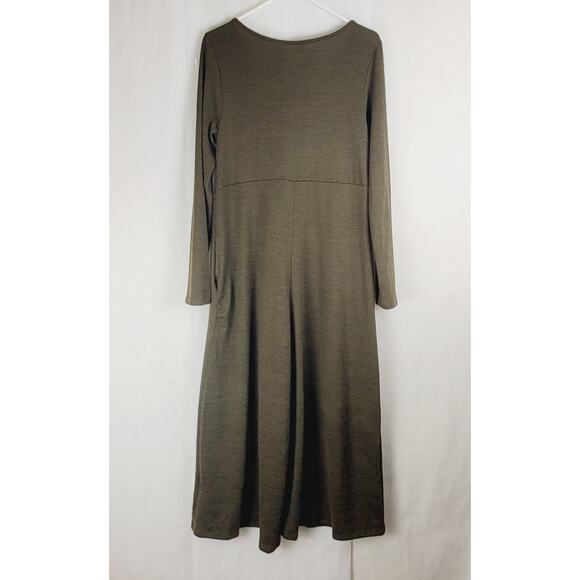 New Three Bird Nest green wide leg jumpsuit Size medium Hygge Comfycore Boho - Picture 3 of 10